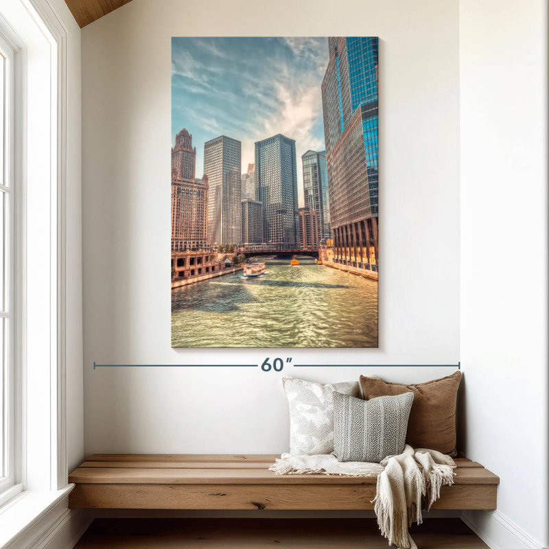 Aime Exploring Chicago River, 51" H x 34" W
