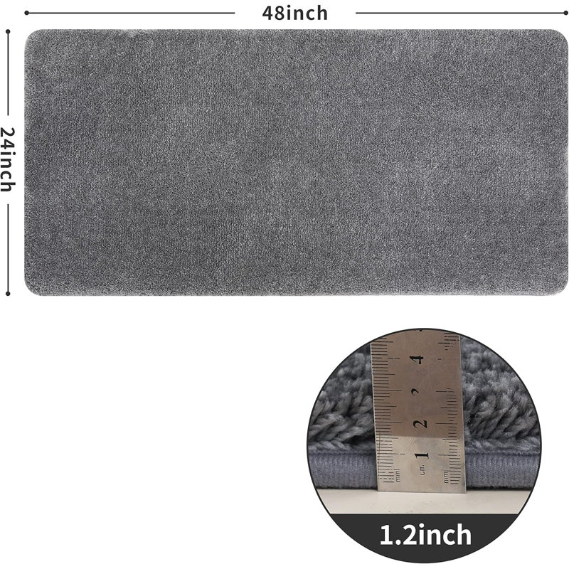 Bath Rugs for Bathroom Extra Thick, 48" L x 24" W, Dark Gray