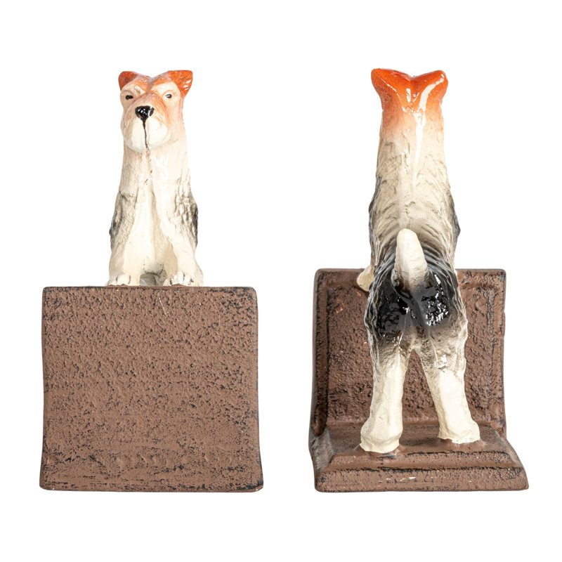 Cast Metal Jack Russell Terrier Bookends