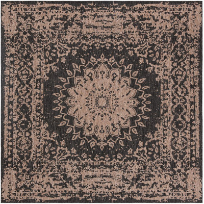 Tapis de couloir contemporain de couleur noire Hintz