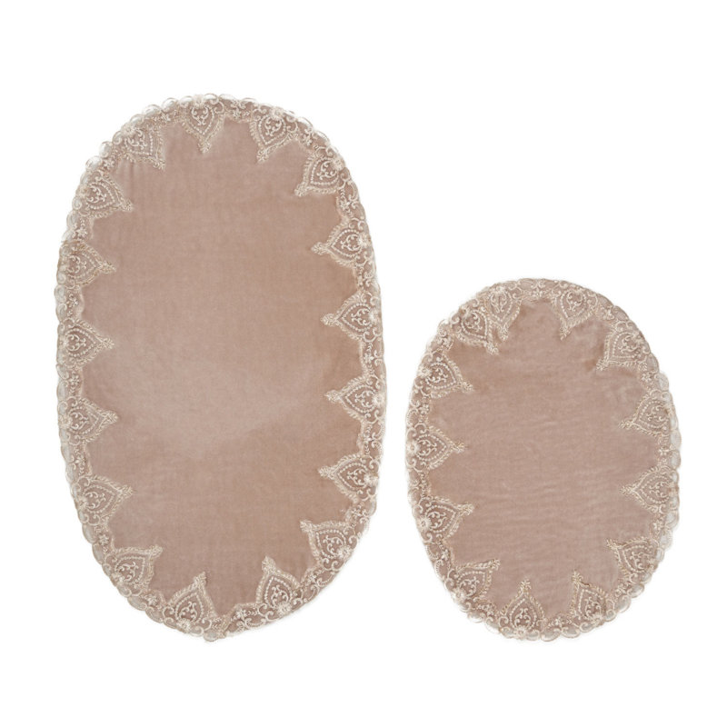 Ensemble de 2 tapis de bain Melcher, Brun