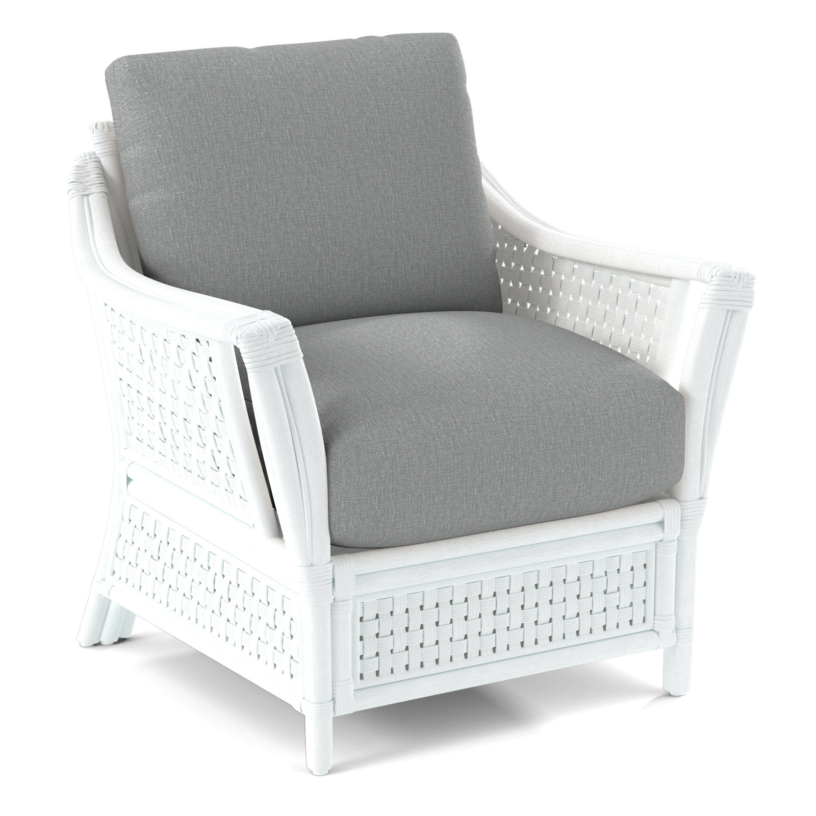 Boca Upholstered Armchair, Cobalt Blue Stripe; 0204-64, Frost White
