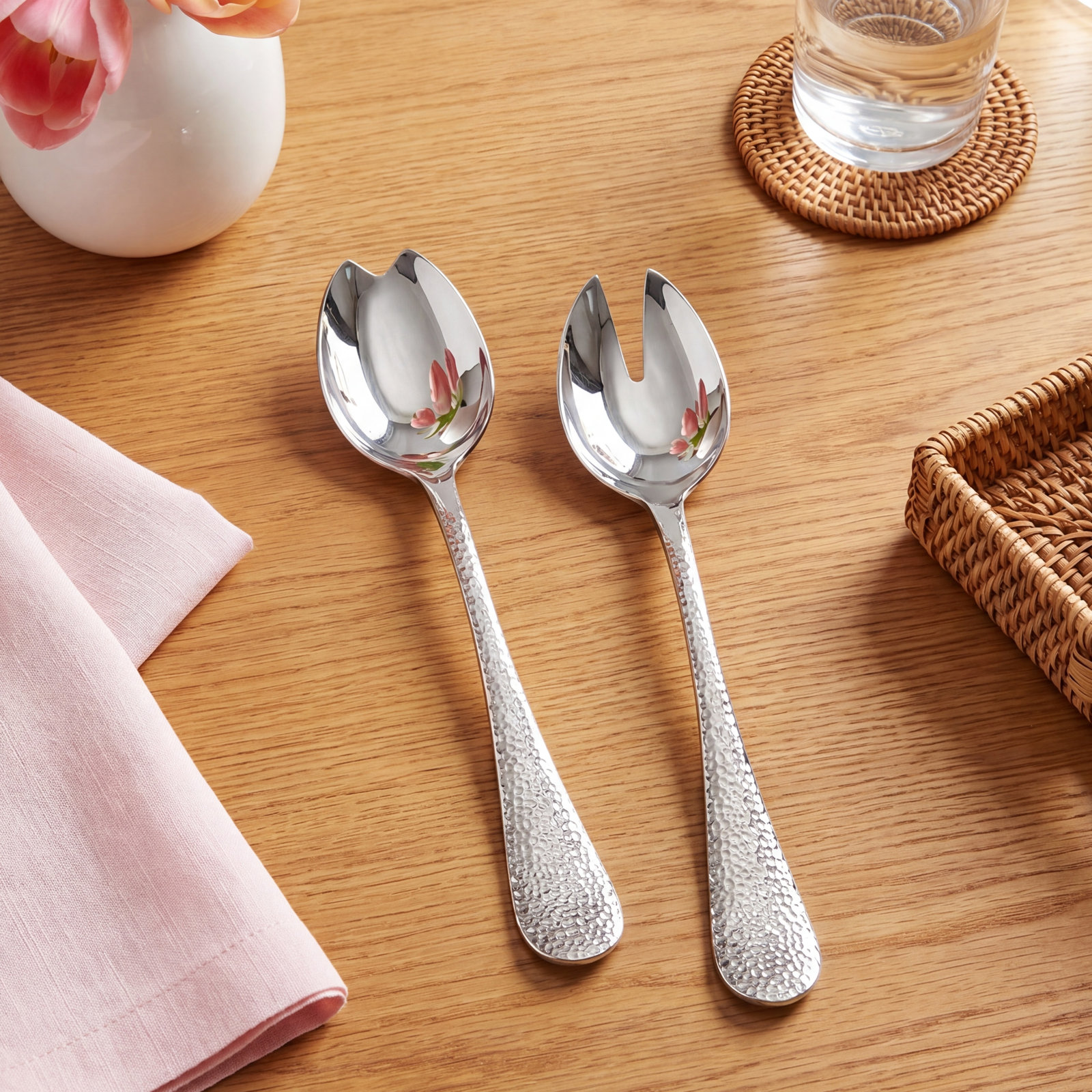 Epoque Stainless Steel Salad Servers, Silver
