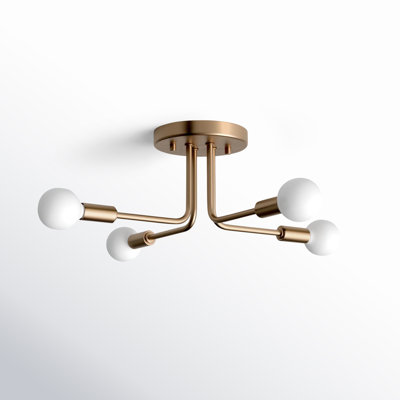 Nealey 4 Light Glass Semi Flush Mount