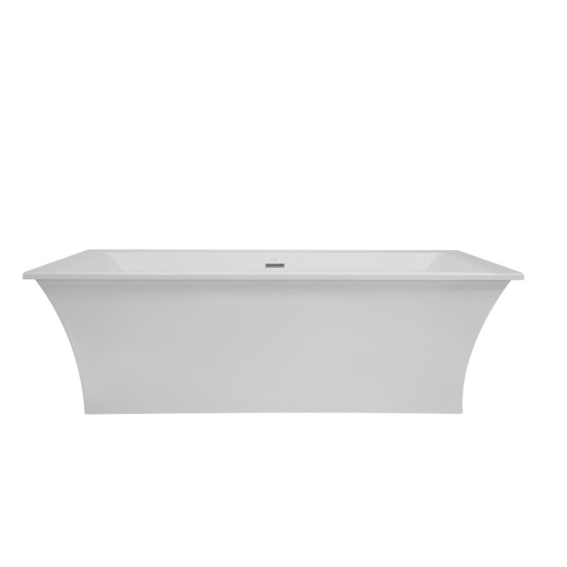 Charlize 66" X 36" Freestanding Soaking Acrylic Bathtub, Brushed Nickel