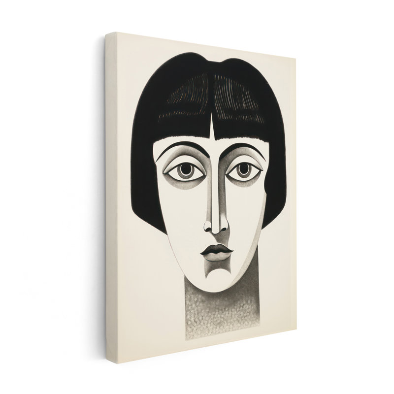 Portrait de femme no2, Canvas, Brown Framed, 11"H x 14"W