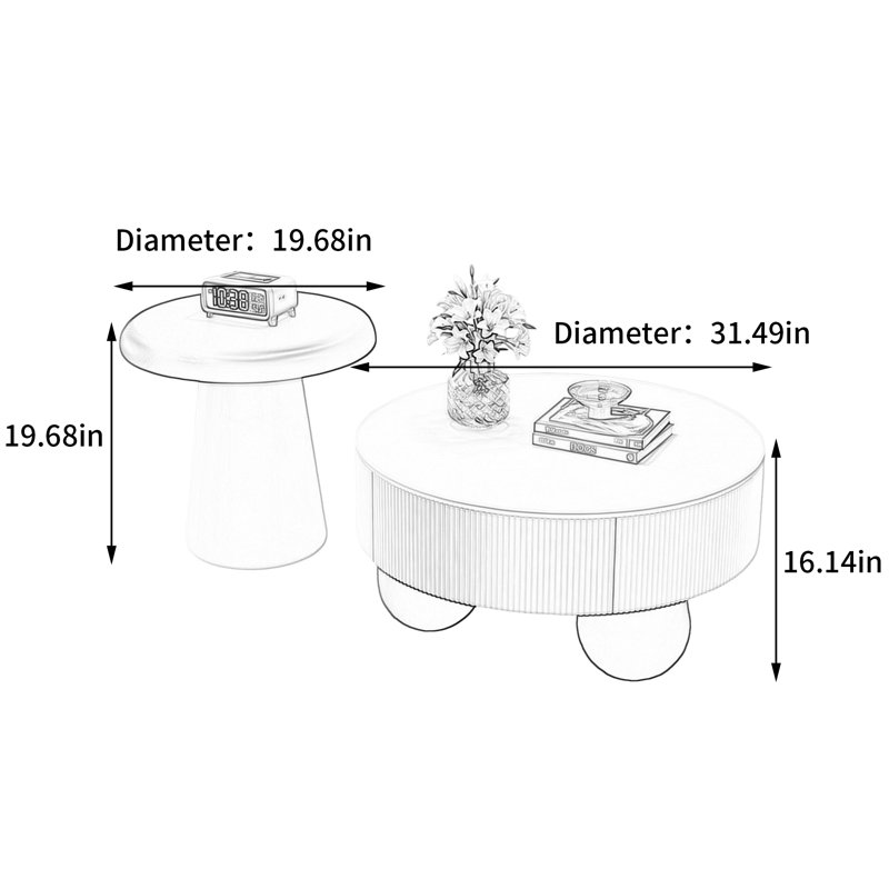 Table basse Modern, Blanc/Noir