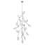 Lustre 22 lumières avec cadre en fer argent antique et abat-jour en verre blanc-1374185802