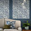 Laura Ashley Adain Palace Dark Seaspray Blue Removable Wallpaper