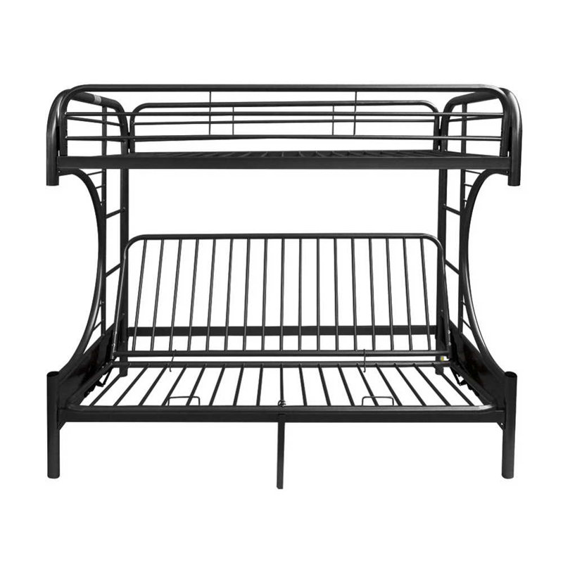 Nordheim Kids Twin Bunk Bed, Black, Twin XL/Queen
