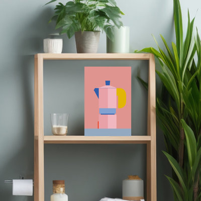 Art mural abstrait rose et coloré, art contemporain