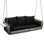 Balancelle d'extérieur en rotin pour 3 personnes avec coussin et oreiller