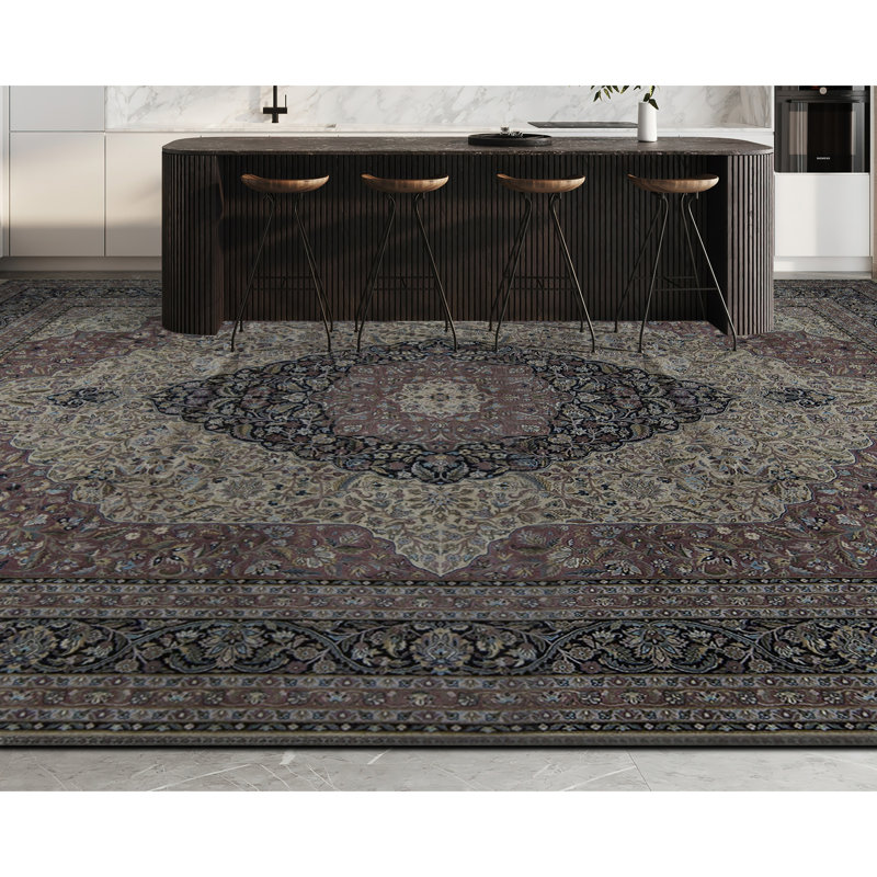 Tapis brun de haute qualité noué à la main
