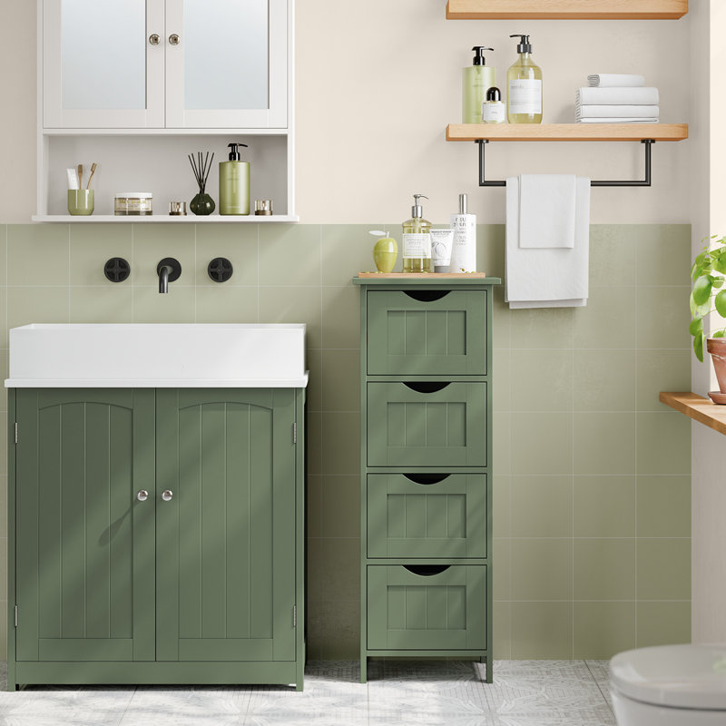Armoire de rangement autoportante Holtby 11,8 po L x 32,3 po H x 11,8 po P, Vert