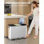 Kitchen Bin, 2×15 L/2×30 L/3×18 L Pedal Bin for Recycling and Waste, Colored Soft-Close Lid, Stainless Steel Bins with Removable Inner Buckets, Includes 15 Trash Bags-131659606-131659607
