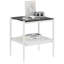 Table de bout grise en verre trempé de 2 couches, design d'intérieur moderne, l 19,1 po x l 15,09 po x H 21,11 po, pour un espace de vie élégant 2 tables rectangulaires à usage domestique, plateau de table avec capacité de charge de 110 lb, structure stable
