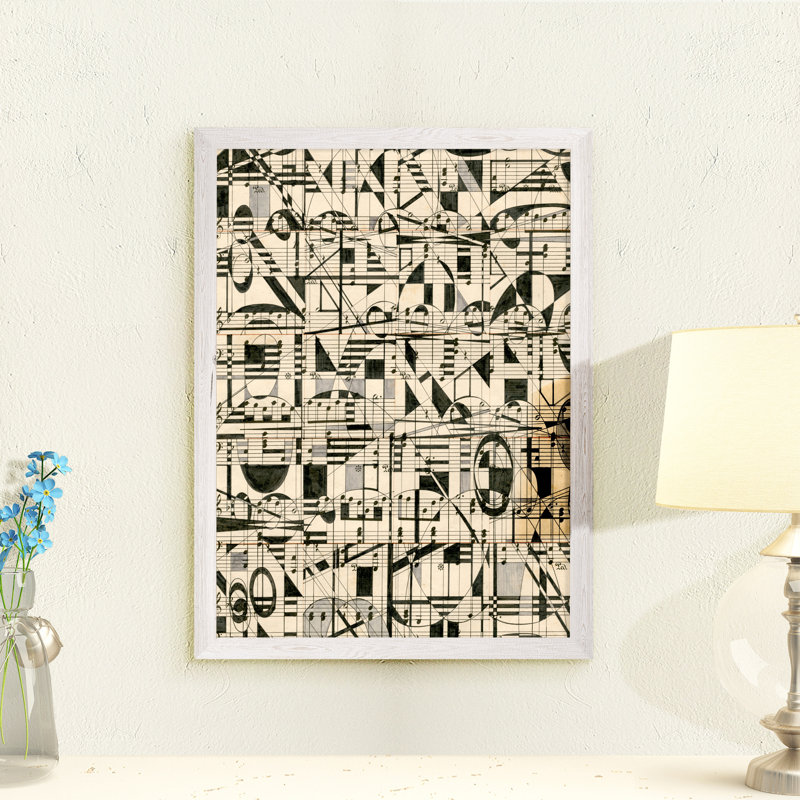 "Graphic Notes" par Paul Cezanne - reproduction d'art encadrée, H 44 po x l 32 po x P 1,25 po, Toile blanche encadrée