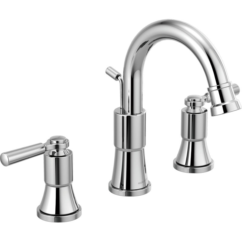 Robinet de salle de bain à large entraxe avec bonde Westchester, Chrome chrome