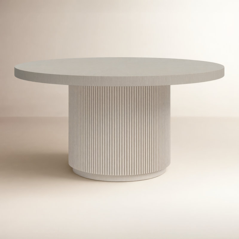 Avaline Carmen Round Dining Table, White Oak
