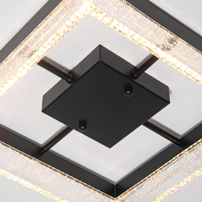 Itohan 1-Light 30cm LED Flush Mount, Black