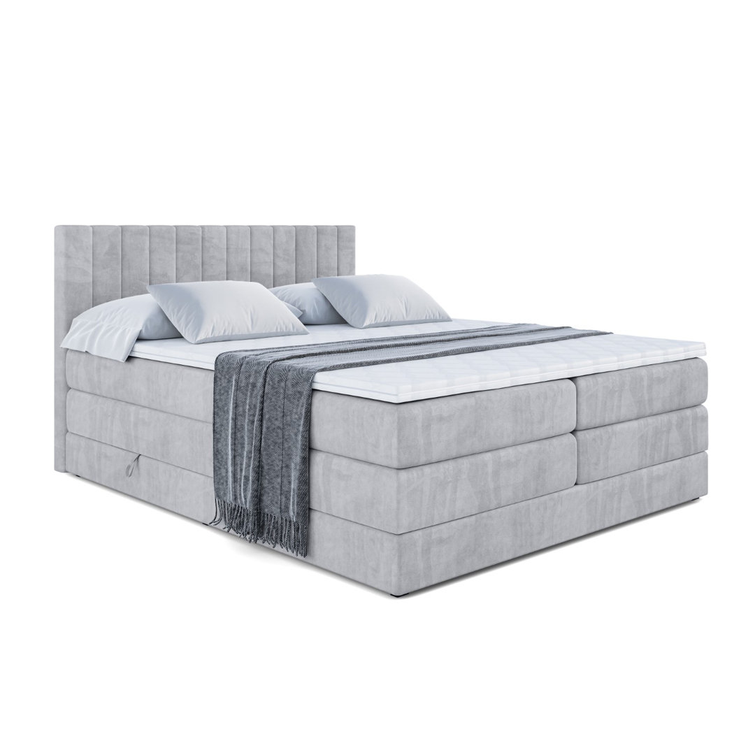 Boxspringbett mit Bettkasten und Topper