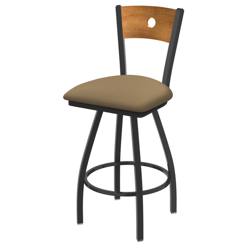 Tabouret pivotant Voltaire, Érable moyen, Étain, Siège Canter Sand / finition érable moyen