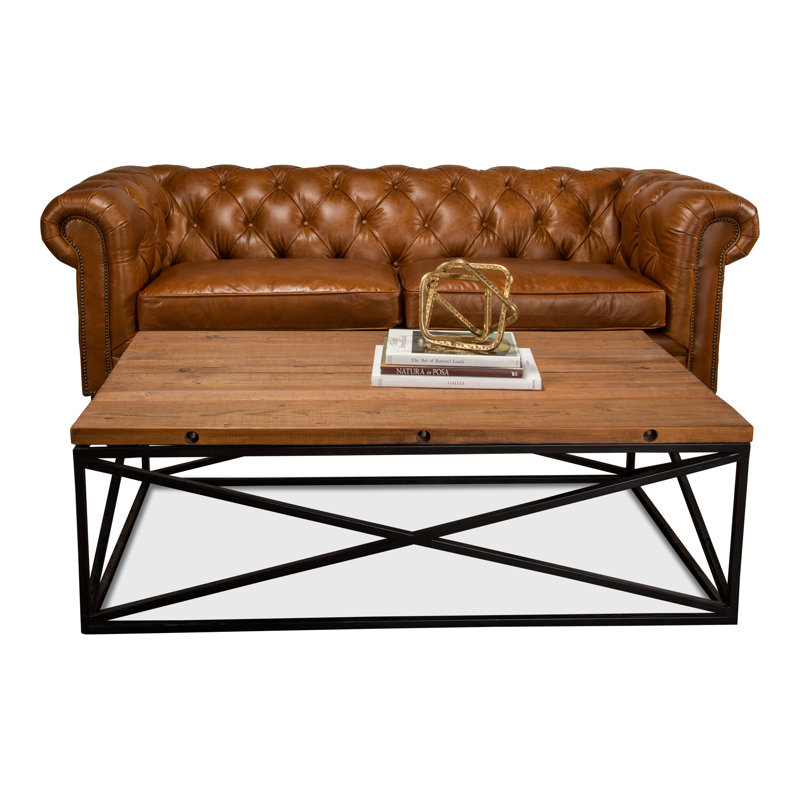 Carola Leather Sofa, Cuba Brown Genuine Leather