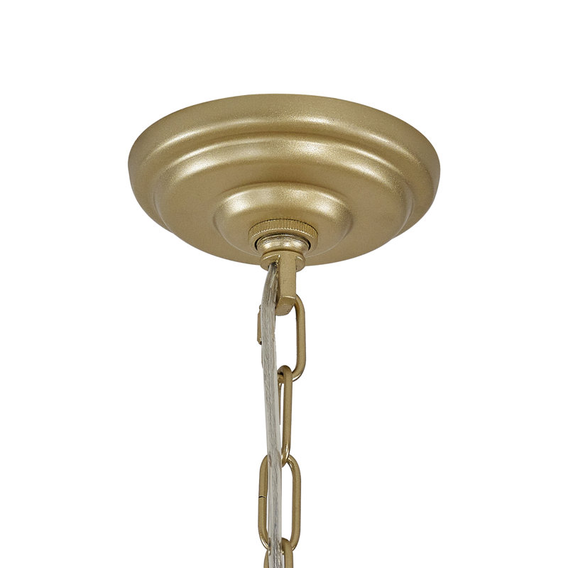 Daquez 36-light Dimmable Wagon Wheel Chandelier, Gold, 60.5" H x 53" W x 53" D