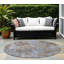Tapis d'intérieur rond lavable abstrait bleu 8 pi HomeRoots