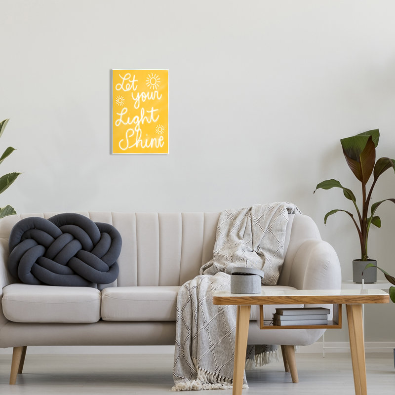 «Let Your Light Shine Yellow Expression» par Ashley Singleton, impression, H 15 po x l 10 po x P 0,5 po, Mdf
