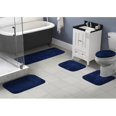 Mccluney Ultra Soft Traditional Nylon 5 Piece Bath Rug Set with Non-Slip Backing