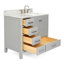 Flynt 37'' Single Bathroom Vanity with Carrara Marble Top-64627301