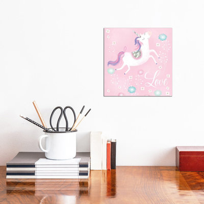 Love Unicorn by Sophie Hanton - Wrapped Canvas Print