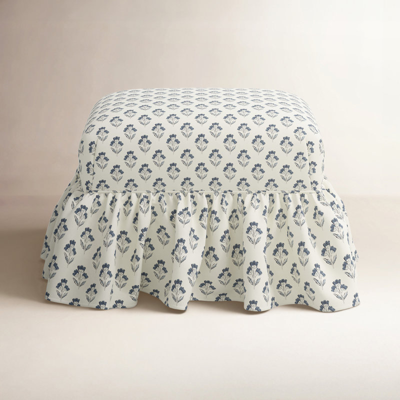 June Upholstered Ottoman, Francie Blue