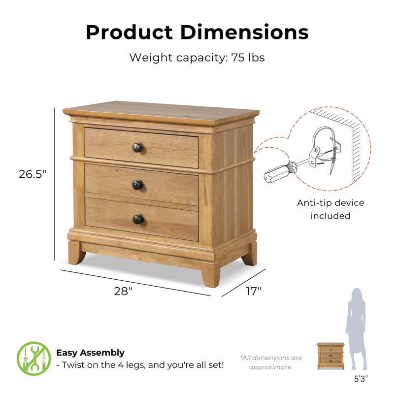  Tynemouth 2-Piece Bedroom Set with Nightstand, King, 3 Pcs: Bed, 2 Nightstands