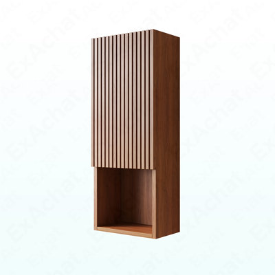 Armoire murale de 35 po de hauteur, armoire de rangement étroite avec porte et tablettes, convient aux petits espaces, applicable à la salle de bain, au salon et à la buanderie, couleur grain de bois de chêne brun