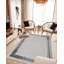 Tapis moderne à bordure abstraite avec cadre moderne 5 x 7 pour tapis de salon-925696952