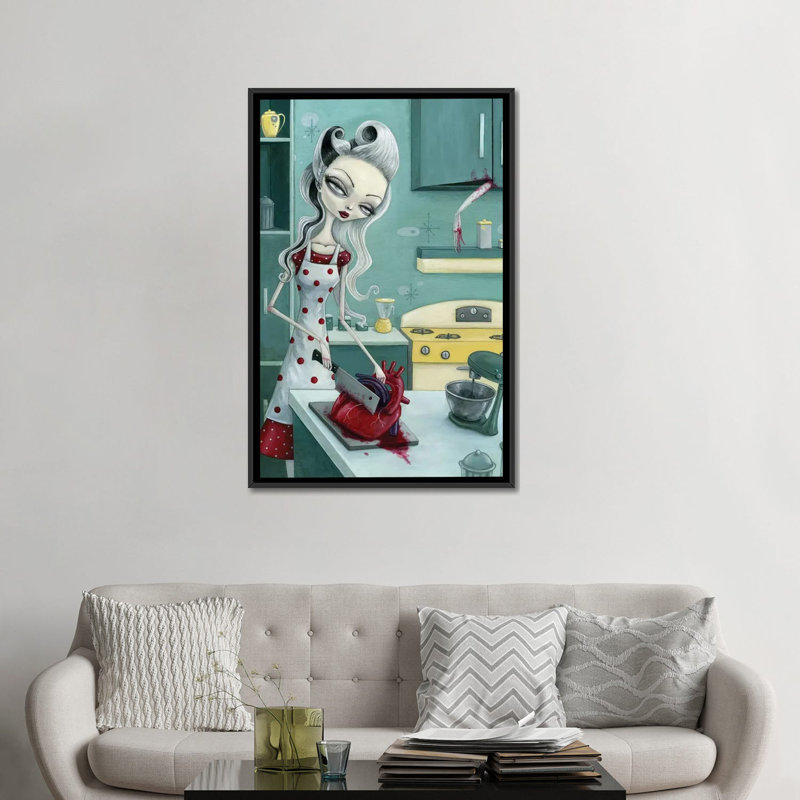 « the quotidien housewife », impression sur toile, H 12 po x l 8 po x P 0,75 po, Pas de tapis, Papier d'art encadré noir