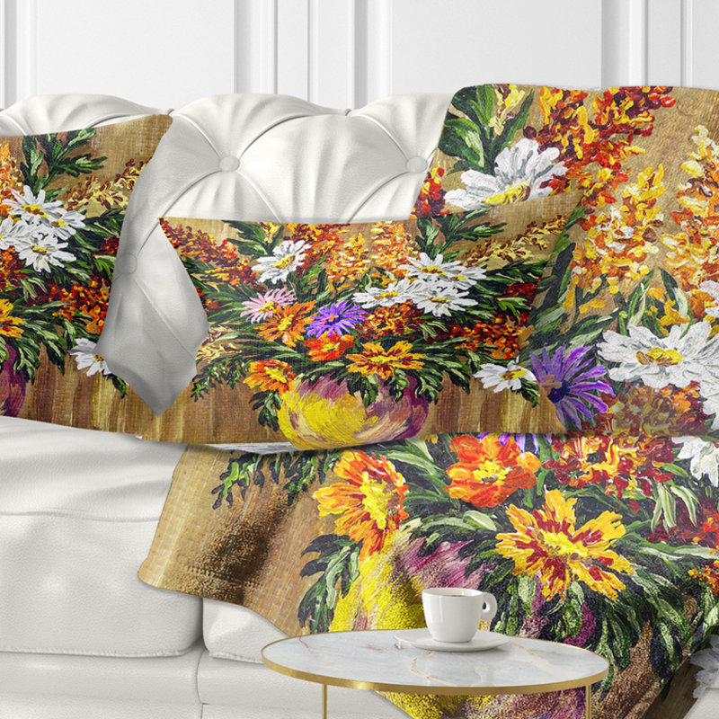 Coussin lombaire floral sauvage à fleurs