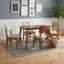 Ensemble de salle à manger moderne 5 pièces avec table de ferme et 4 chaises rembourrées pour la salle à manger-771993074