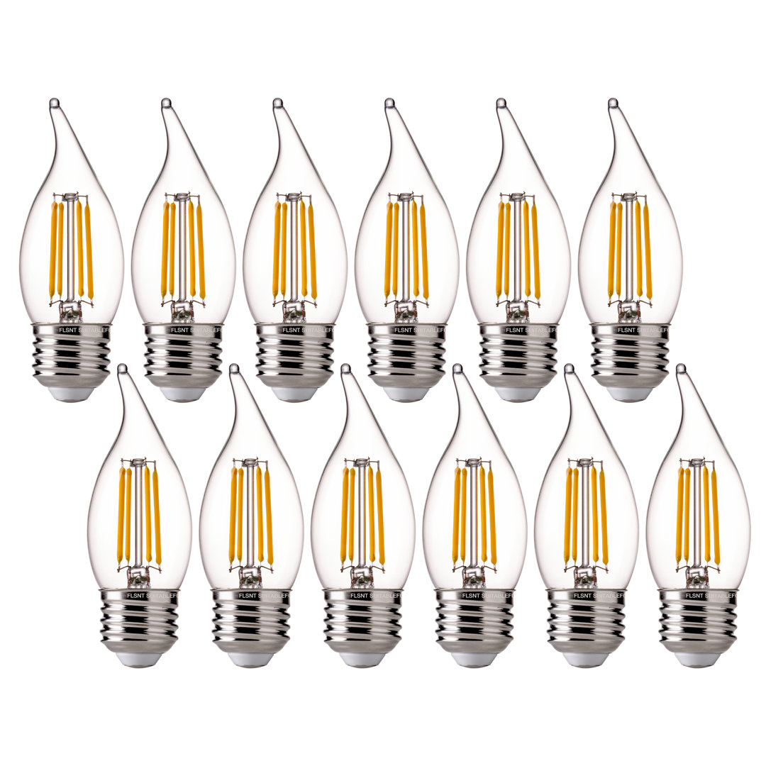 CA11E26 60 Watt Equivalent CA11 E26/Medium (Standard) Dimmable 2700K LED Bulb (Set of 12) FLSNT