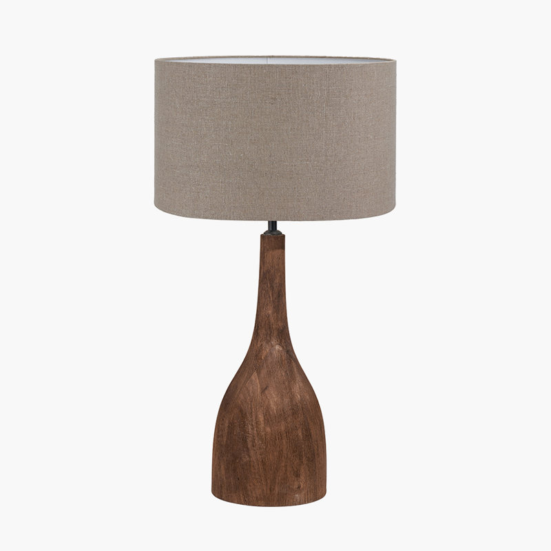 Table Lamp, Walnut, Beige