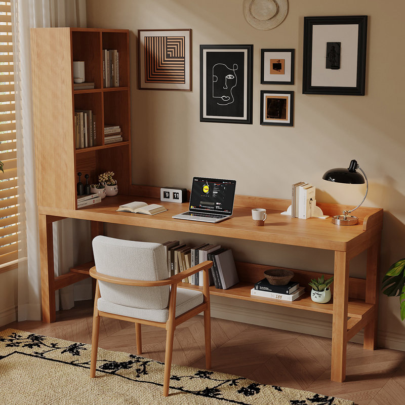 Bureau rectangulaire en bois massif brun, H 70,87 po x l 70,87 po x P 23,62 po