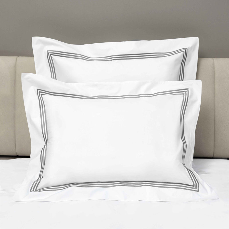 Platinum 100% Cotton Cotton Sham, Standard Sham, White/Silver Moon