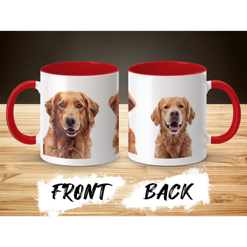 Happy Golden Retriever Dog Face Design 11oz Coffee Mug, 2