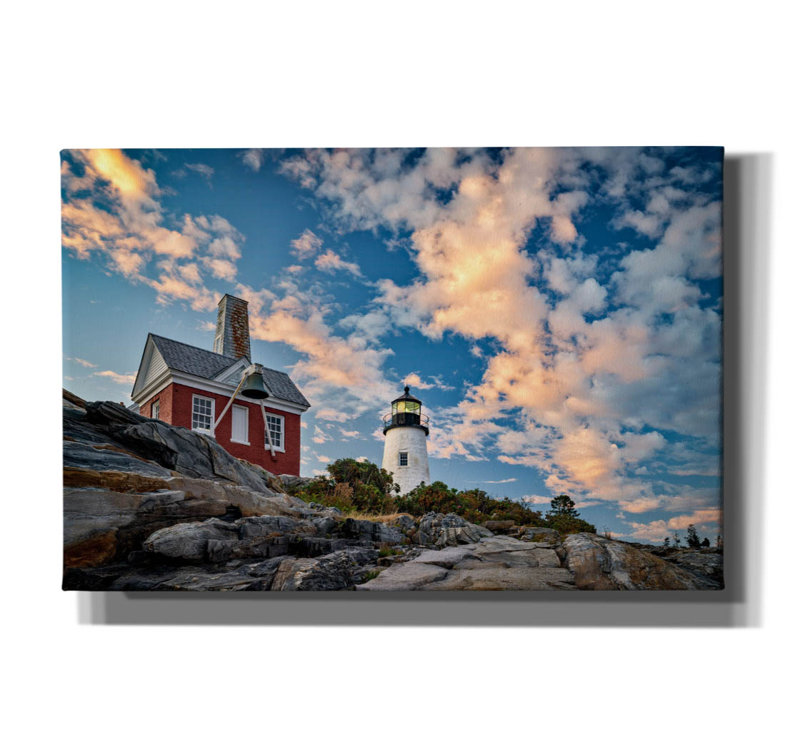 «Pemaquid Dusk» par Rick Berk, art mural sur toile, H 40 po x l 60 po x P 1,5 po