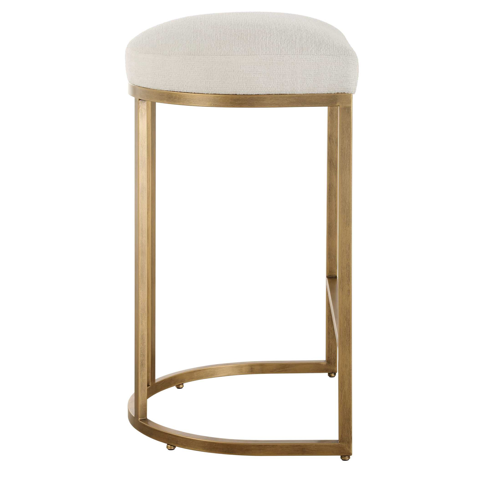 26" Bar Stool, Beige, Brass 
