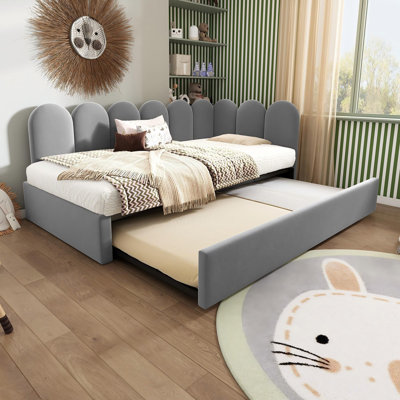   3ft Daybed Sofa Bed With Pull-out Bed Velvet