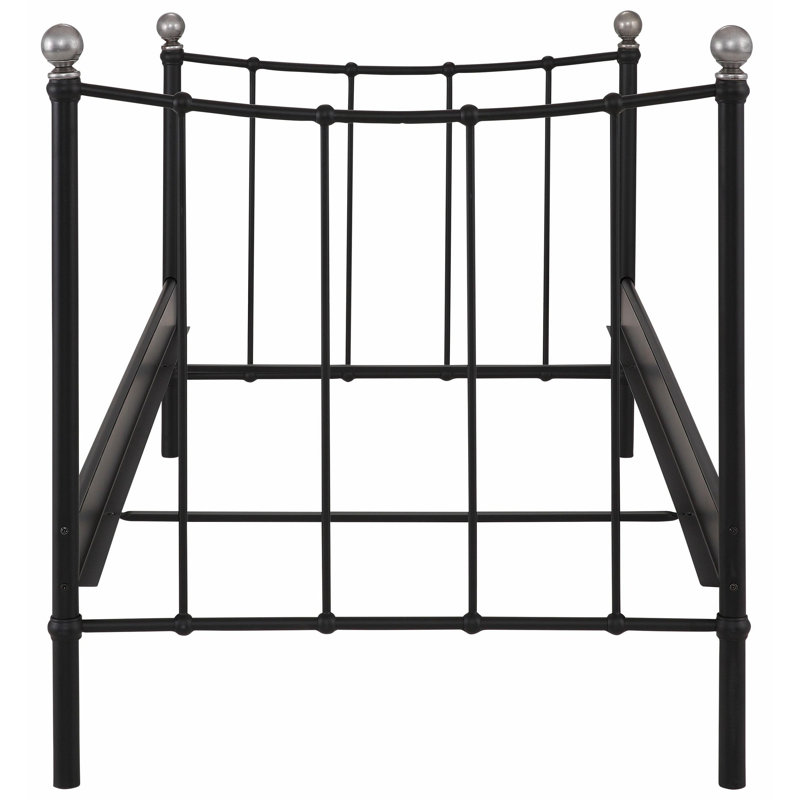 Lebanon Metal Bed, European Single (90 x 200 cm), Black