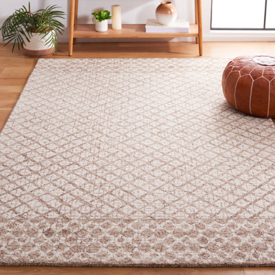 Tapis géométrique abstrait en laine touffeté à la main en coton